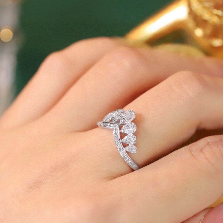 14k Gold 0.4 Ct Natural H Diamond Ring - 4