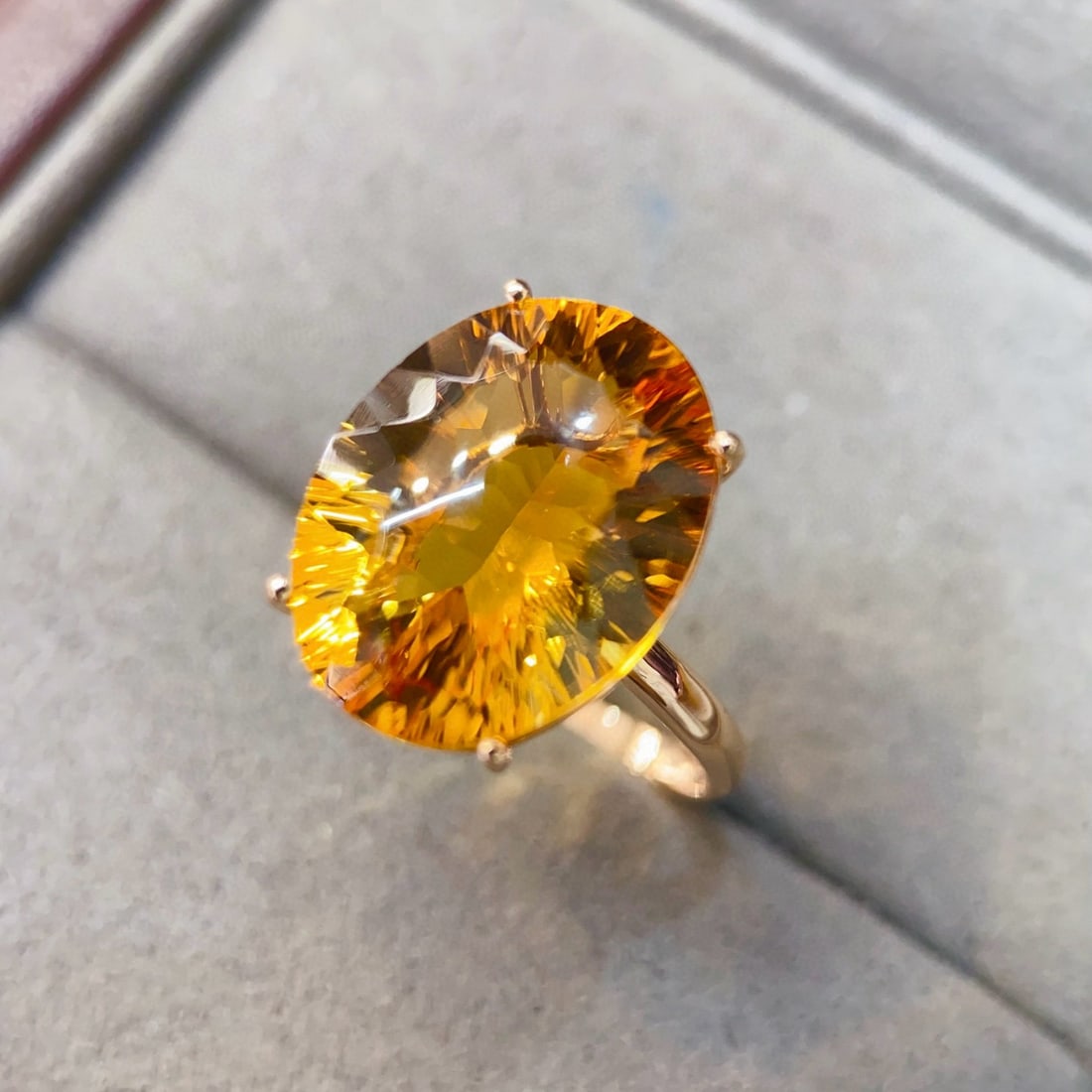 14k Gold 8.17 Ct Natural Citrine Ring - 2