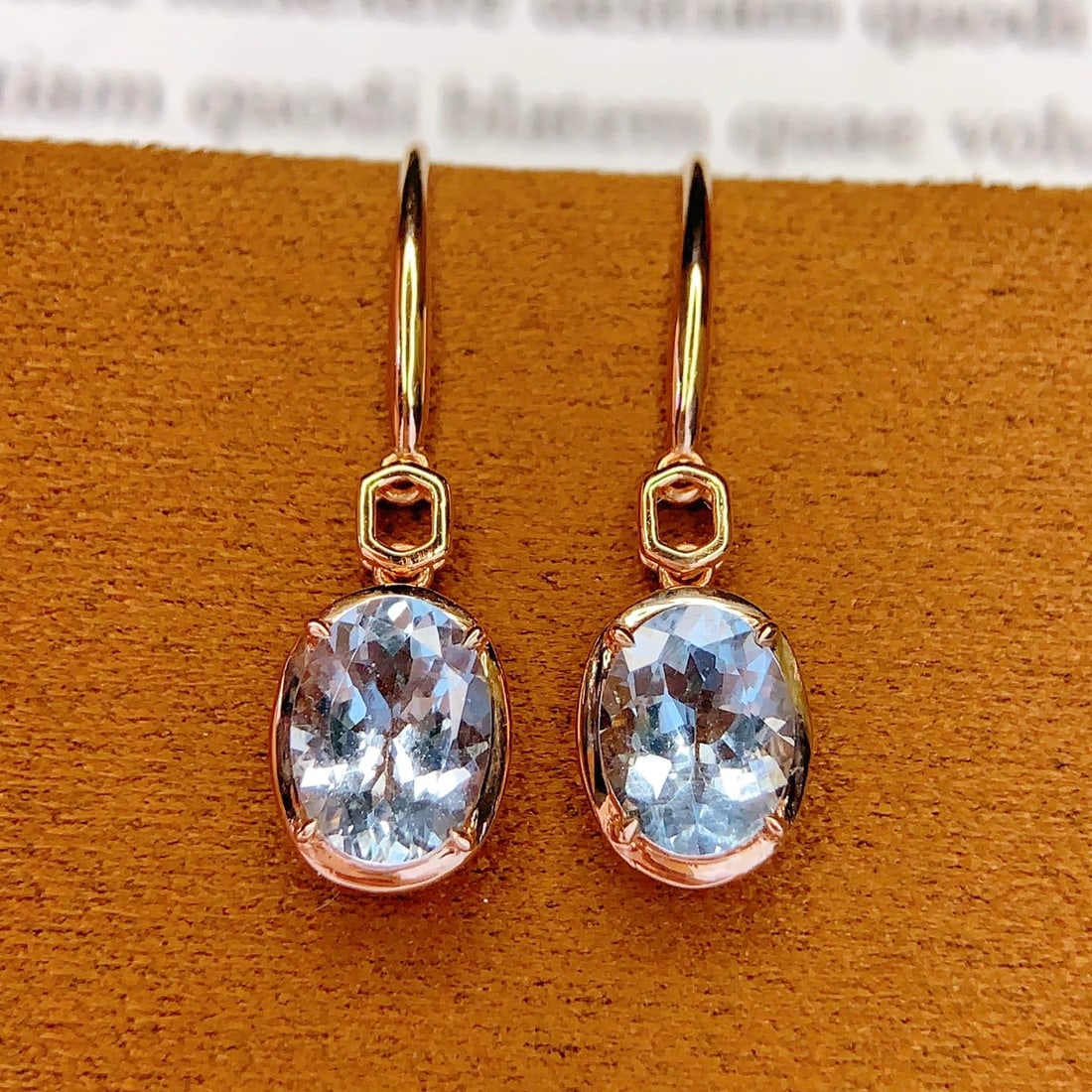 14k Gold 2.2 Ct Natural Aquamarine Earrings - 3