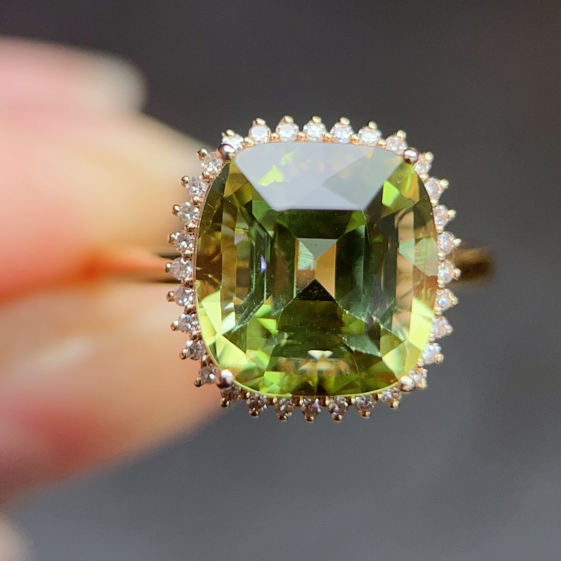 14k Gold 6.91 Ctw Natural Tourmaline & Diamond Ring - 2