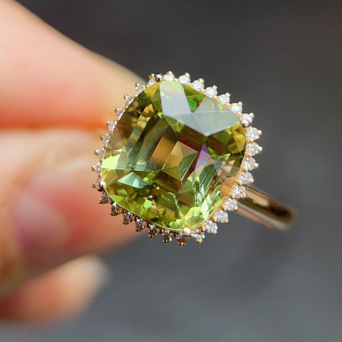 14k Gold 6.91 Ctw Natural Tourmaline & Diamond Ring - 3