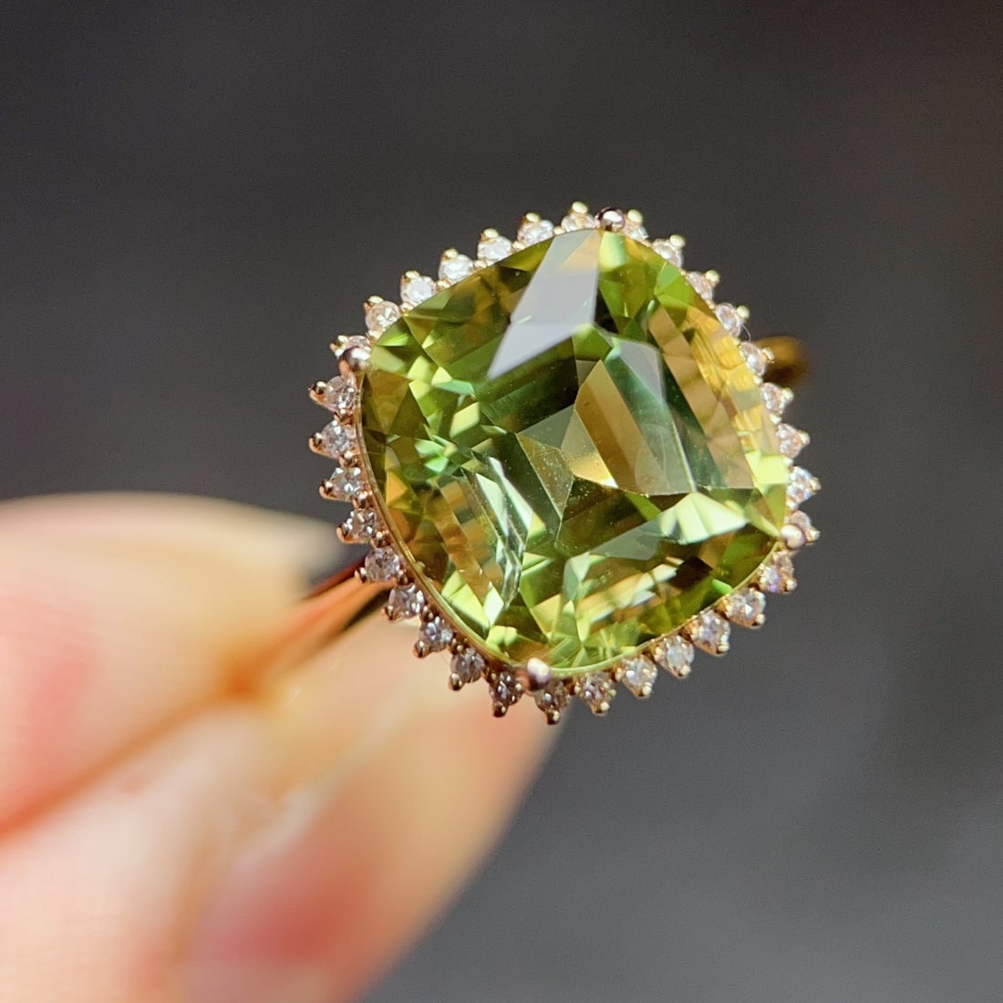14k Gold 6.91 Ctw Natural Tourmaline & Diamond Ring - 4