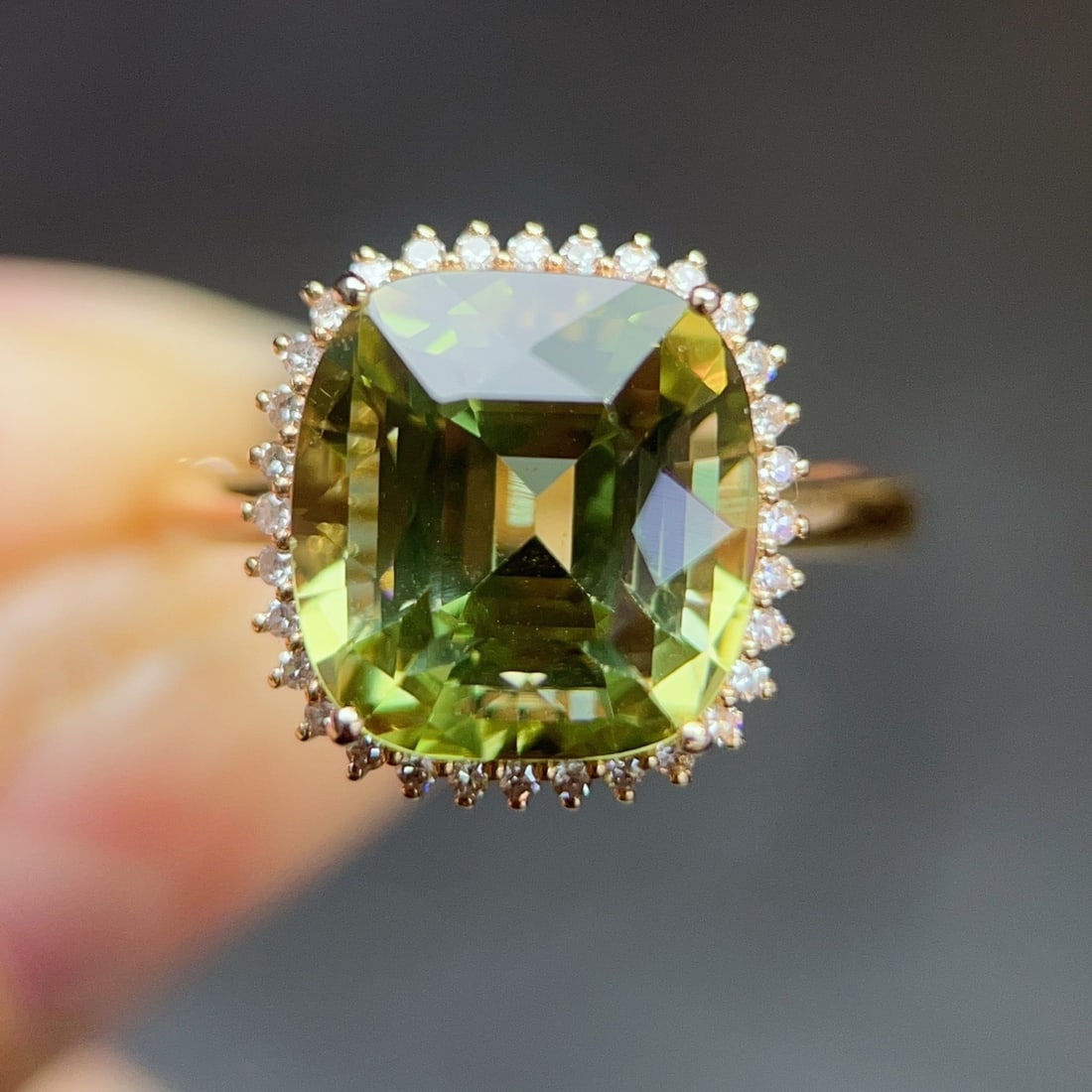 14k Gold 6.91 Ctw Natural Tourmaline & Diamond Ring - 5