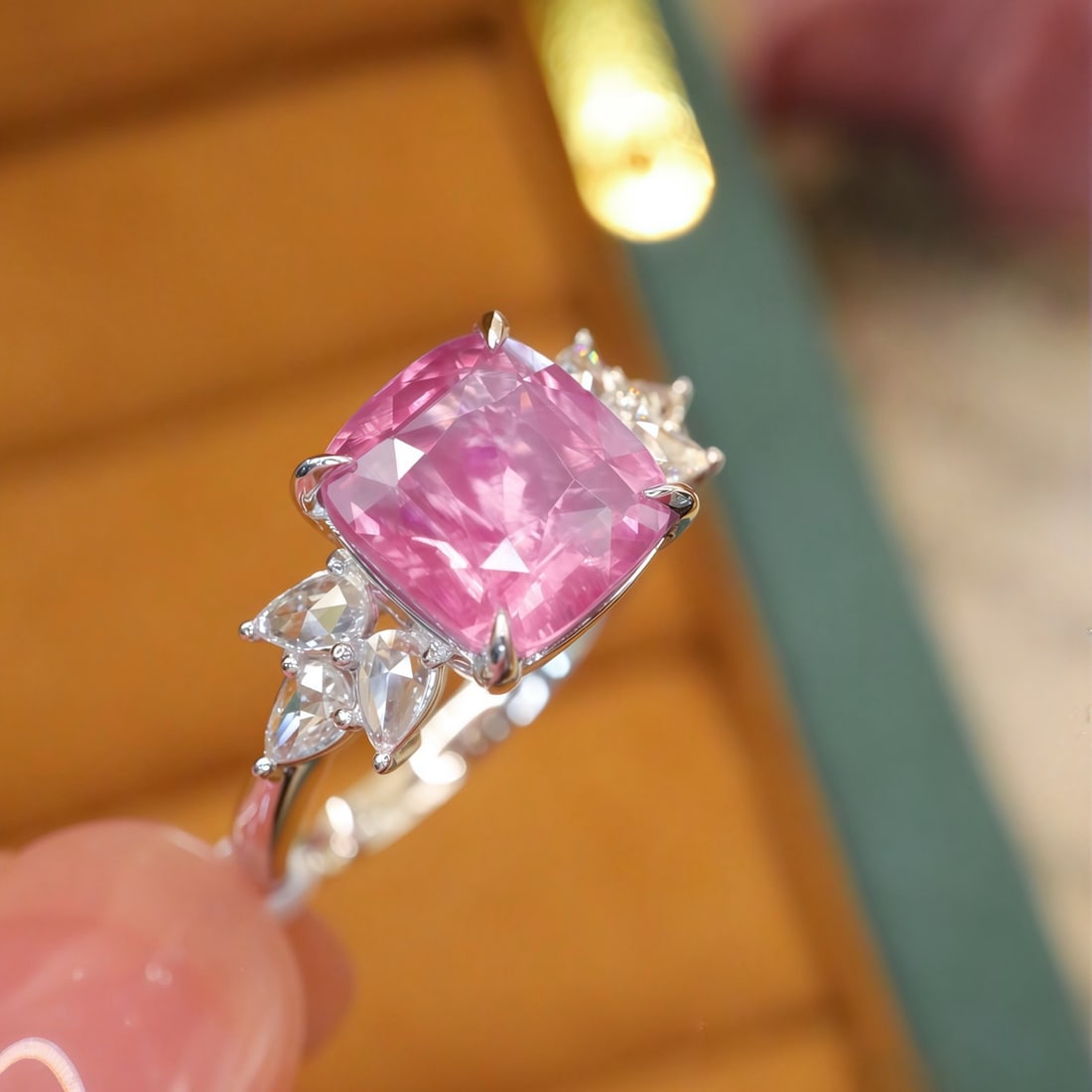 14k Gold 3.29 Ctw Natural Spinel & Diamond Ring - 2
