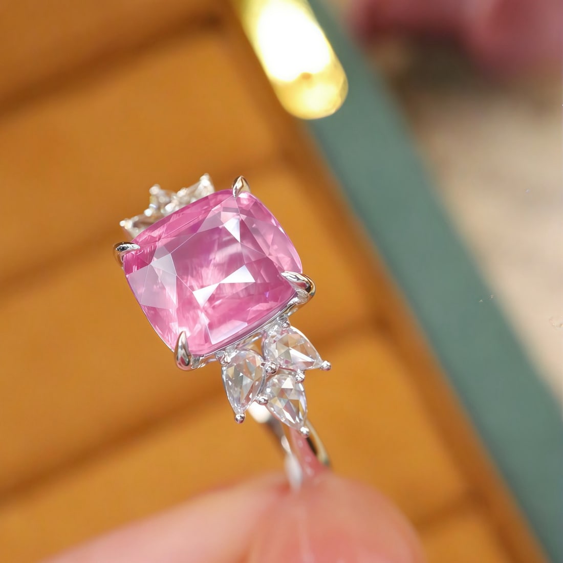 14k Gold 3.29 Ctw Natural Spinel & Diamond Ring - 3