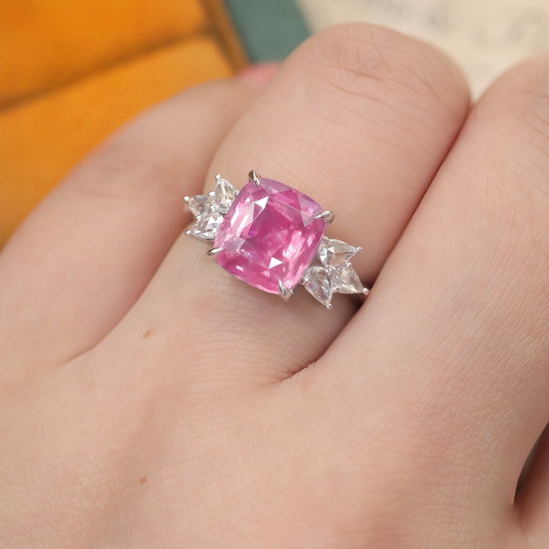 14k Gold 3.29 Ctw Natural Spinel & Diamond Ring - 5