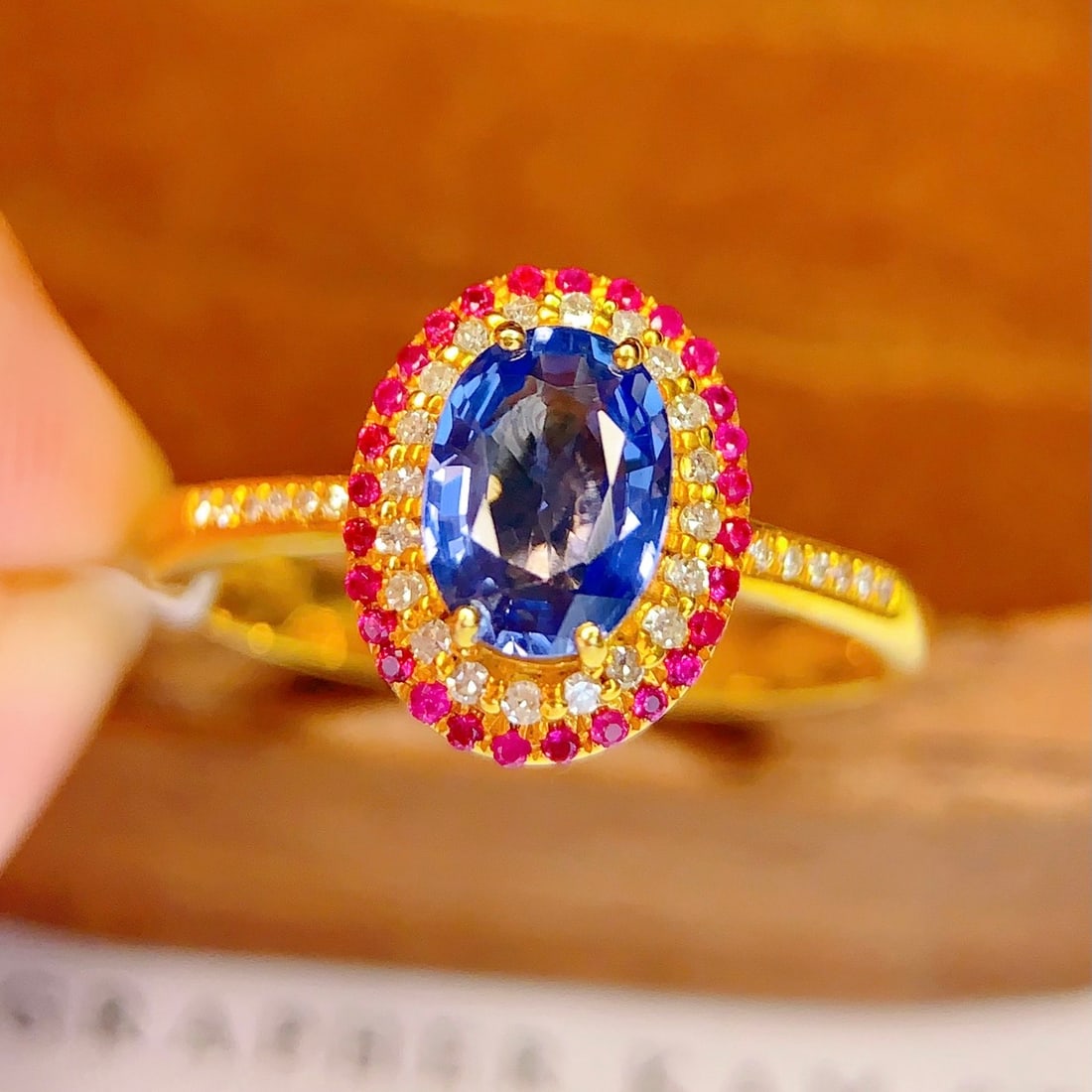 14k Gold 1.2 Ct Natural Sapphire & Diamond Ring: Ref:231160179 // gold content:14k gold // ring size:7. 25us // // main gemstone:sapphire // shape:oval // carat weight:1. 2ct // color:blue // treatment:natural // // adjacent gemstone 2 : diamond //