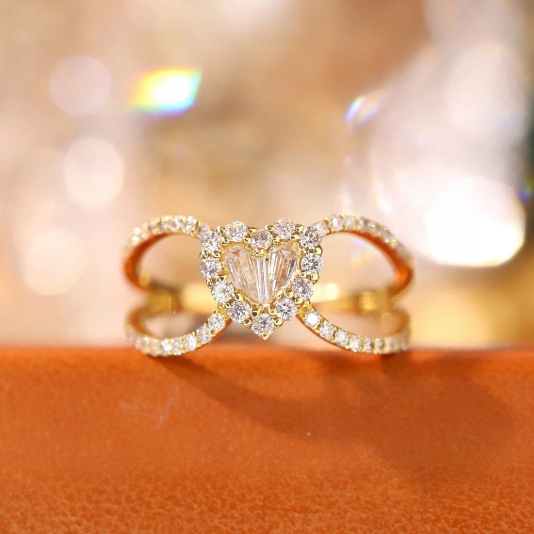 14k Gold 0.6 Ct Natural H Diamond Ring - 4
