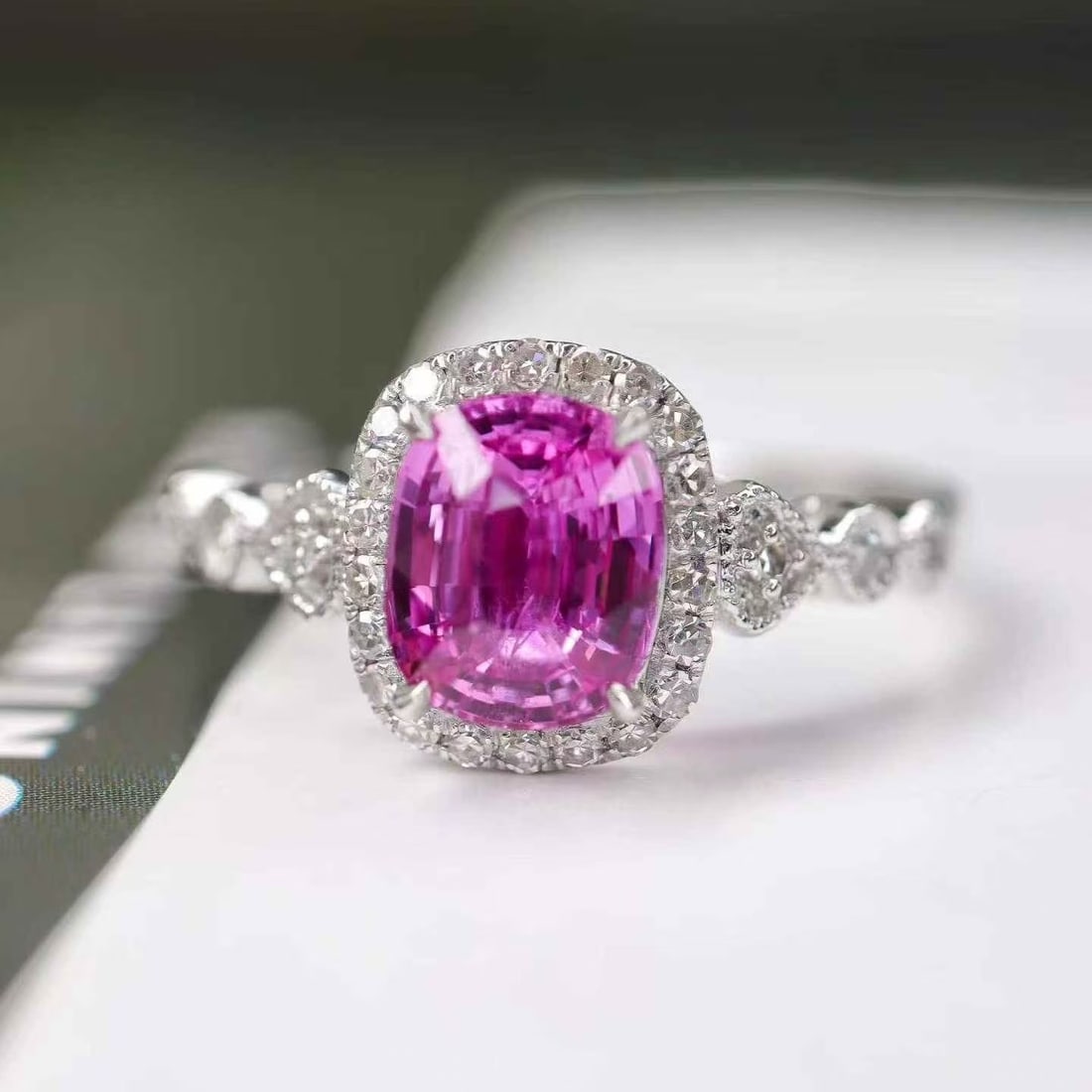 14k Gold 1.24 Ctw Natural Sapphire & Diamond Ring - 4