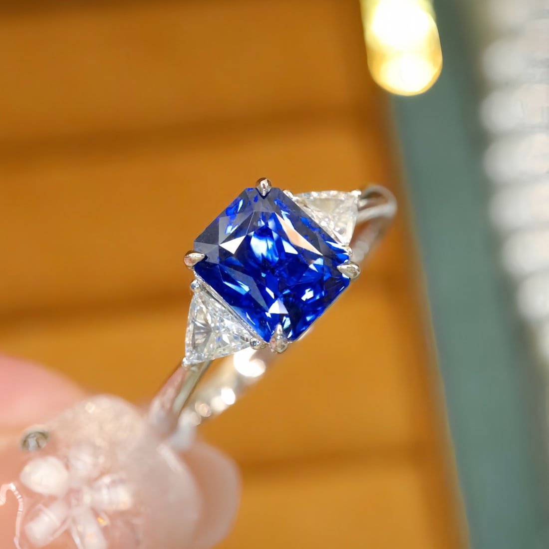 14k Gold 1.80 Ctw Natural Sapphire & Diamond Ring - 2