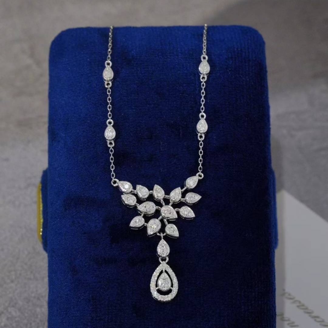 14k Gold 0.7 Ct Natural H Diamond Necklace - 5