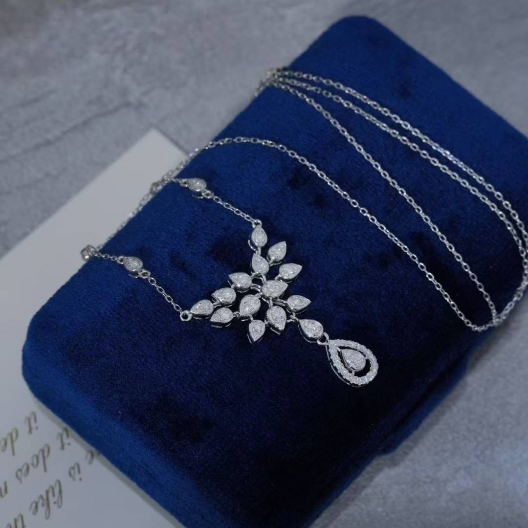 14k Gold 0.7 Ct Natural H Diamond Necklace - 6
