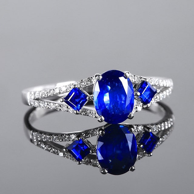 14k Gold 1.02 Ctw Natural Sapphire & Sapphire Ring - 3