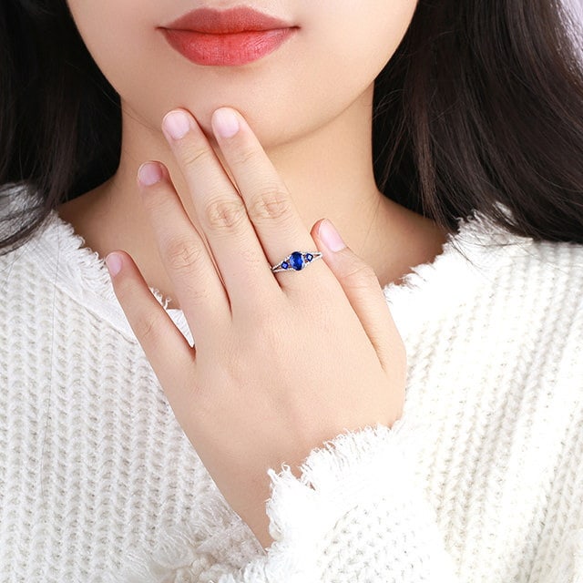 14k Gold 1.02 Ctw Natural Sapphire & Sapphire Ring - 5