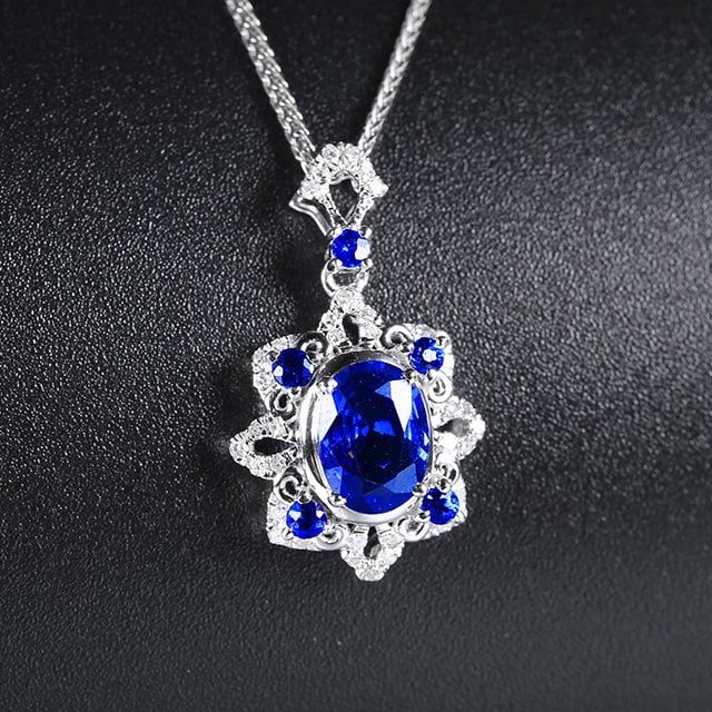 14k Gold 1.02 Ctw Natural Sapphire & Sapphire Pendant( Without Chain ) - 3