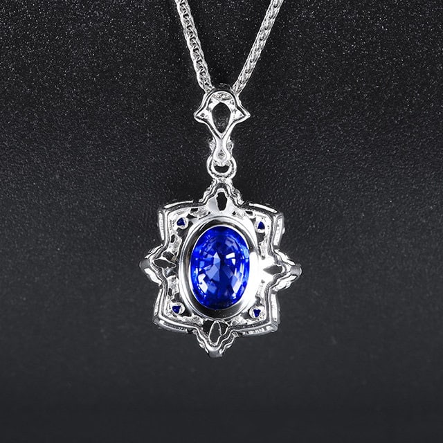 14k Gold 1.02 Ctw Natural Sapphire & Sapphire Pendant( Without Chain ) - 4