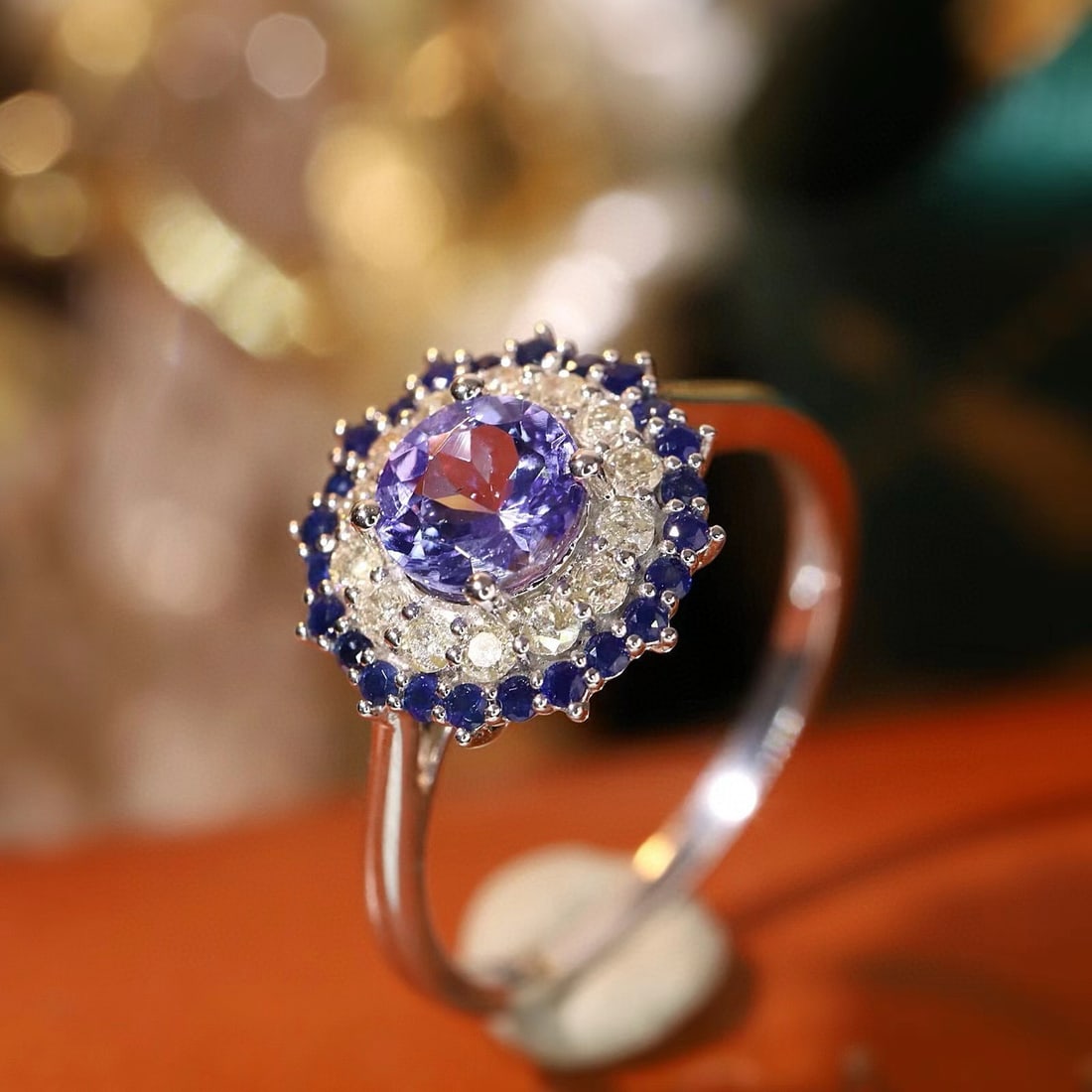 14k Gold 1.06 Ctw Natural Tanzanite & Diamond Ring - 4