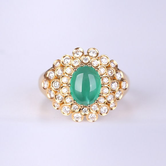 14k Gold 2.13 Ctw Natural Emerald & Diamond Ring - 6