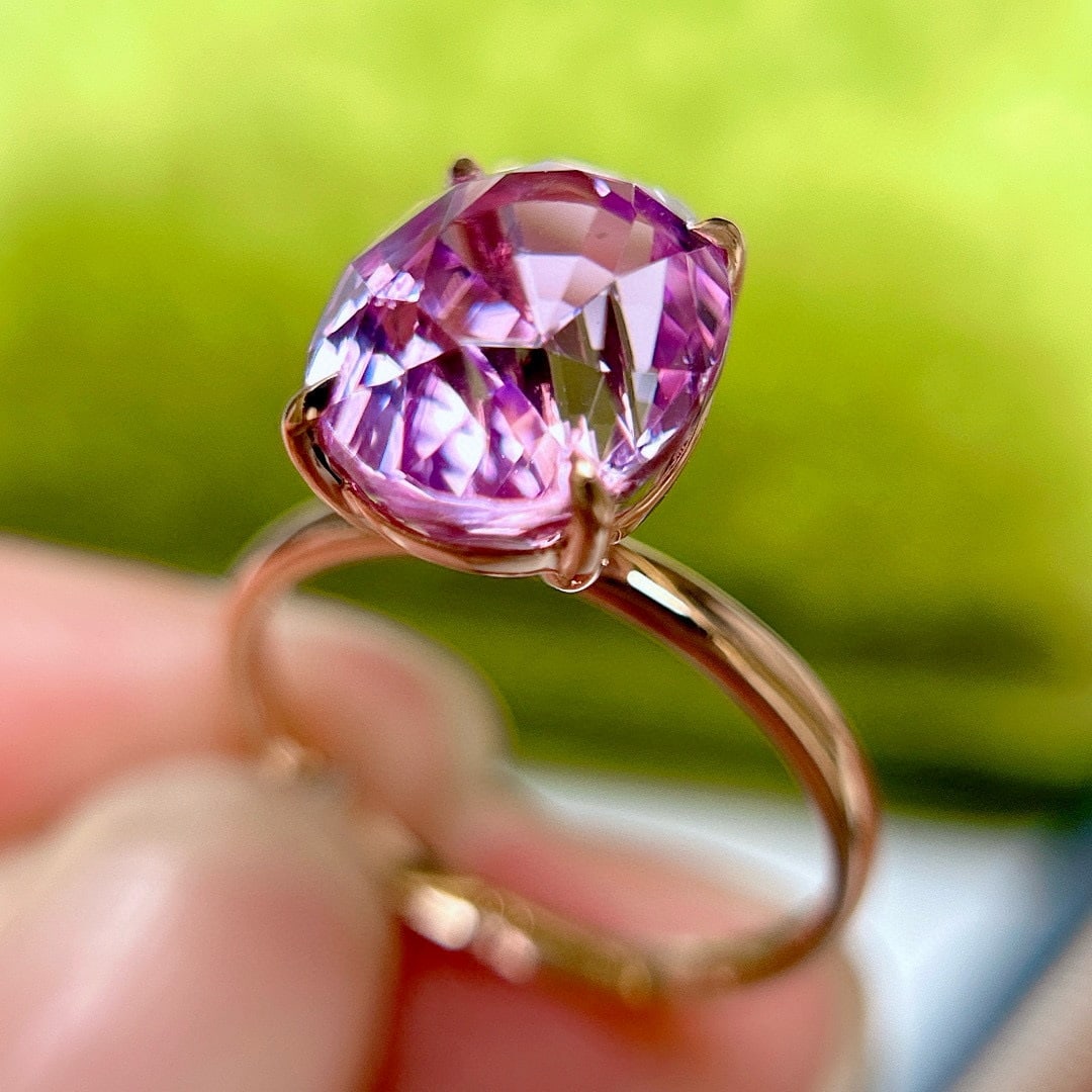 14k Gold 5.95 Ct Natural Kunzite Ring - 2