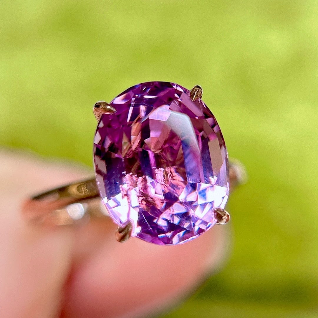 14k Gold 5.95 Ct Natural Kunzite Ring - 3