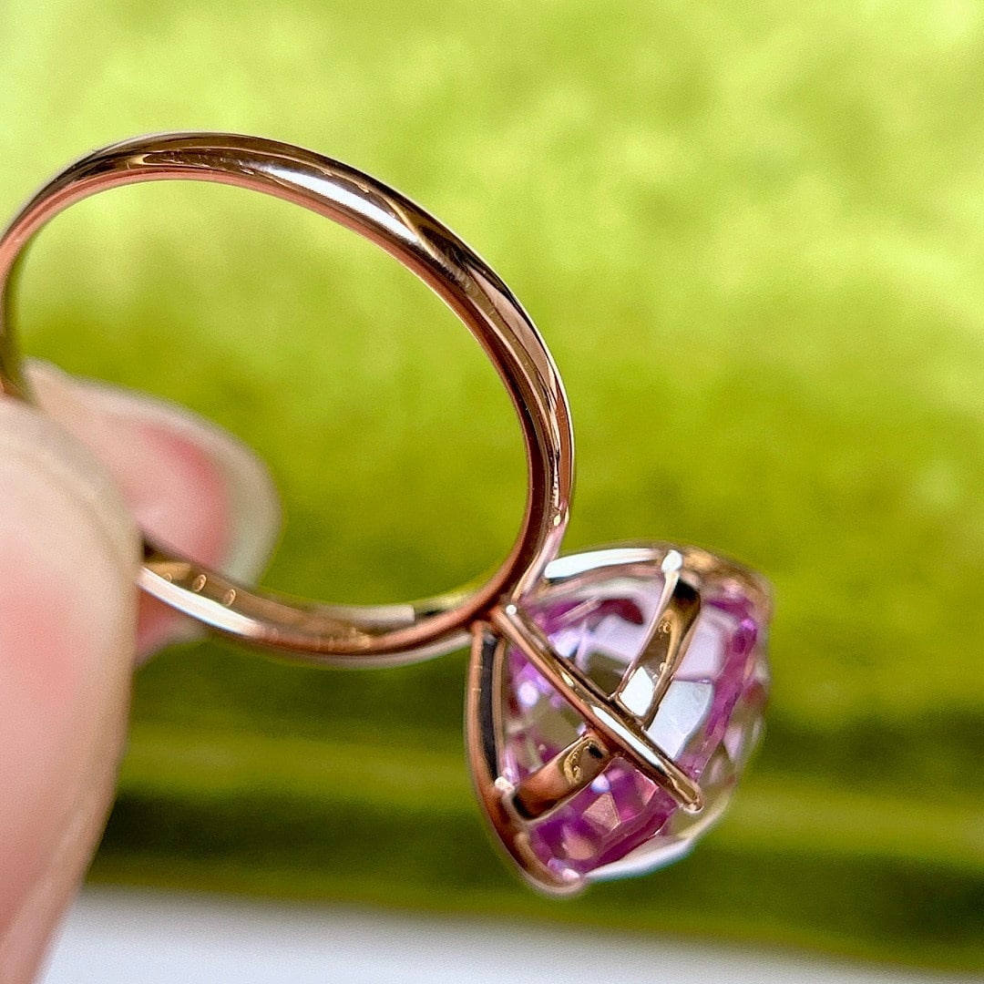 14k Gold 5.95 Ct Natural Kunzite Ring - 4