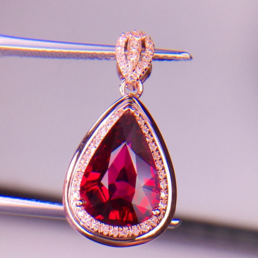 14k Gold 2.76 Ct Natural Tourmaline & Diamond Pendant( Without Chain ) - 3