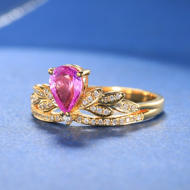 14k Gold 1.09 Ctw Natural Sapphire & Diamond Ring - 2