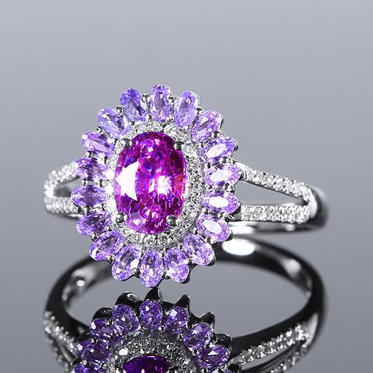 14k Gold 1.94 Ctw Natural Sapphire & Diamond Ring - 2