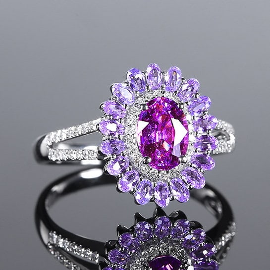 14k Gold 1.94 Ctw Natural Sapphire & Diamond Ring - 3