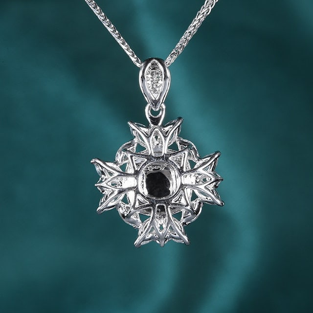 14k Gold 1.36 Ctw Natural Emerald & Diamond Pendant( Without Chain ) - 4
