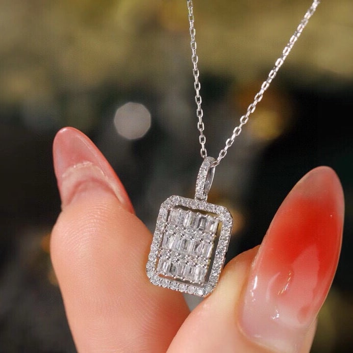 14k Gold 0.4 Ct Natural H Diamond Necklace - 4