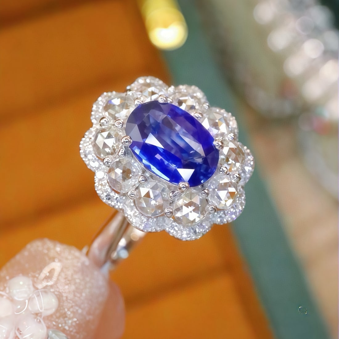 14k Gold 1.59 Ctw Natural Sapphire & Diamond Ring - 2