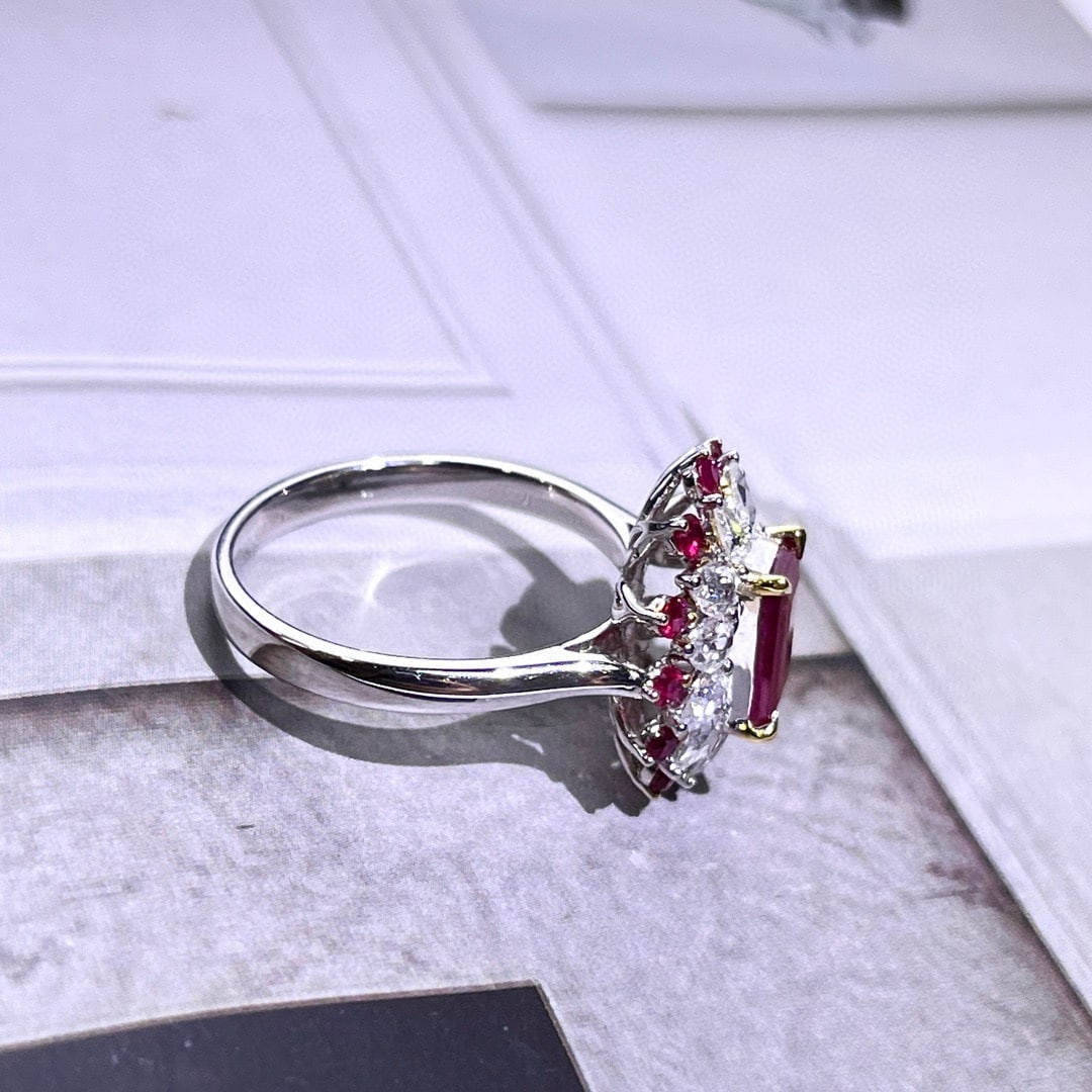 14k Gold 1.58 Ctw Natural Ruby & Diamond Ring - 4