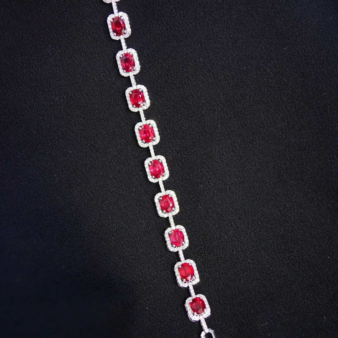 14k Gold 4.54 Ctw Natural Ruby & Diamond Bracelet - 2