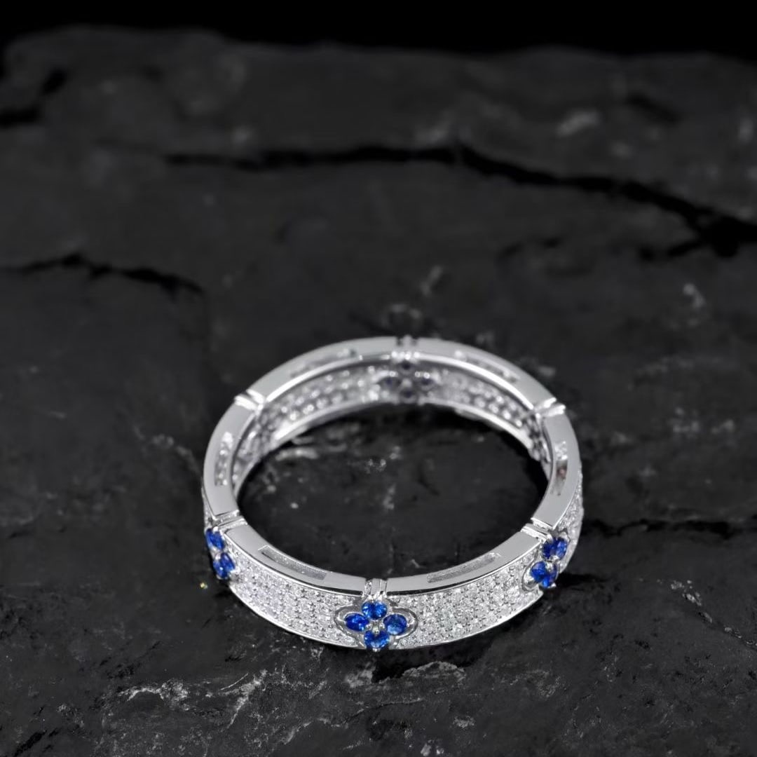 14k Gold 1.05 Ct Natural Sapphire & Diamond Ring - 3