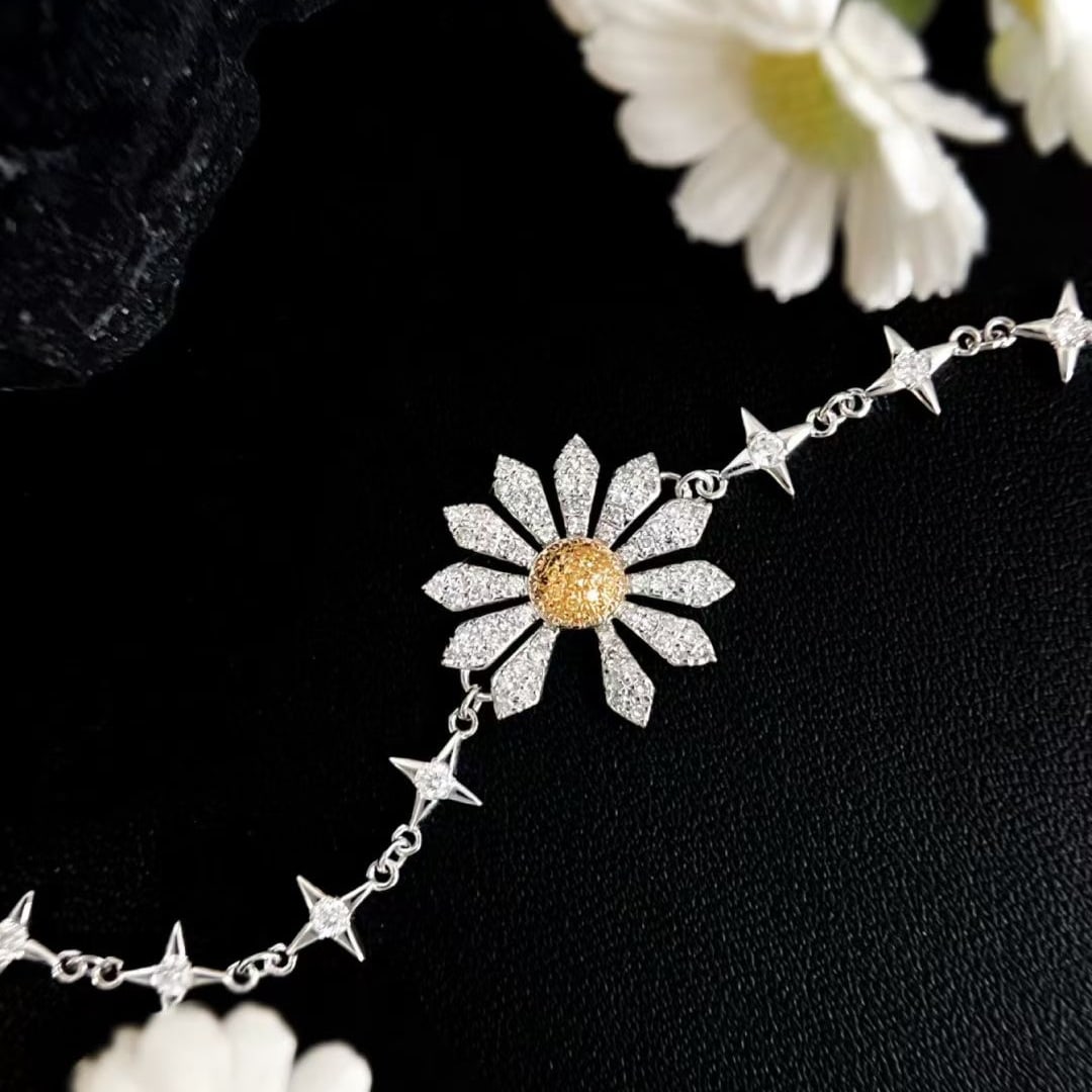 14k Gold 1 Ct Natural Yellow Diamond & Diamond Bracelet - 4