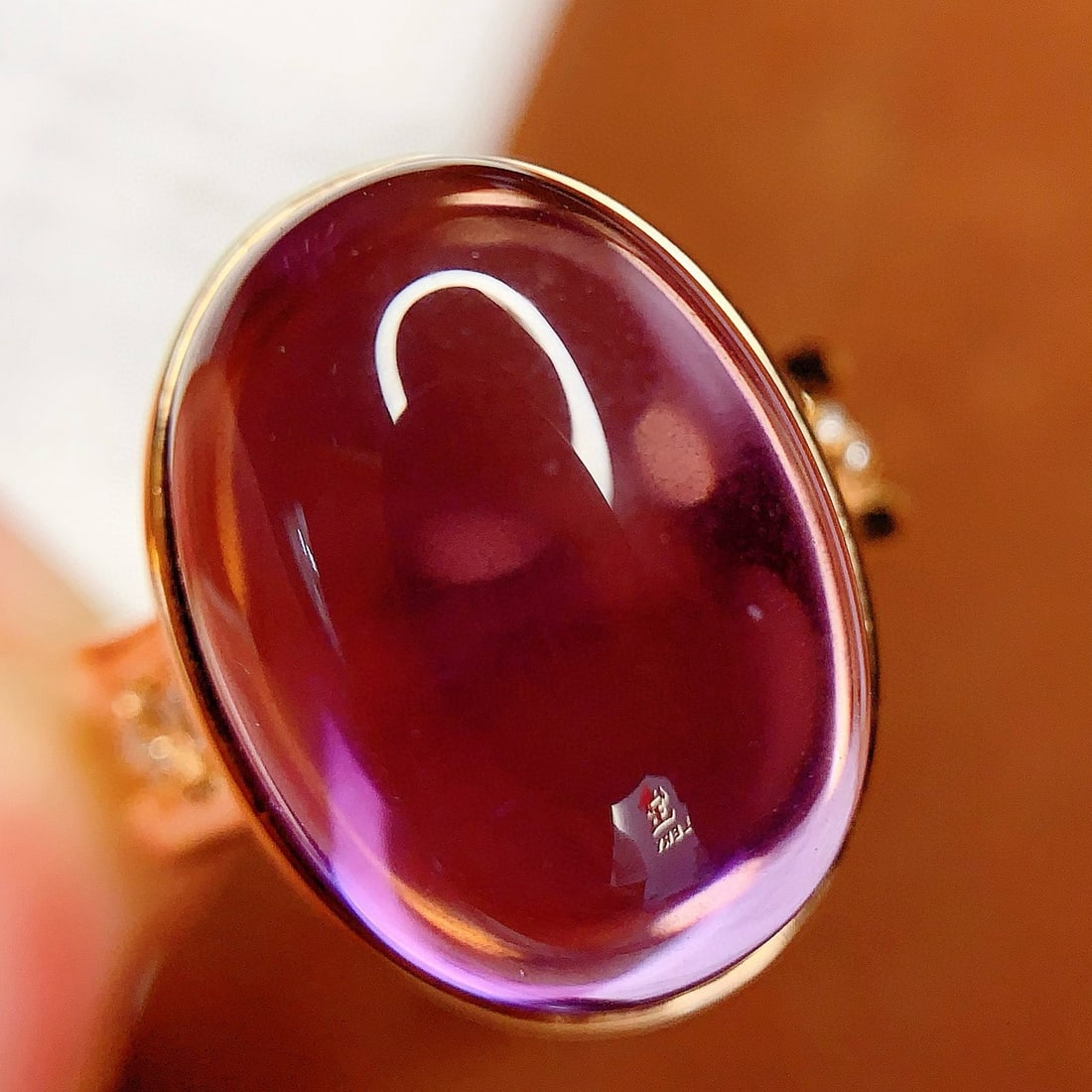 14k Gold 12.2 Ct Natural Amethyst & Diamond Ring - 5
