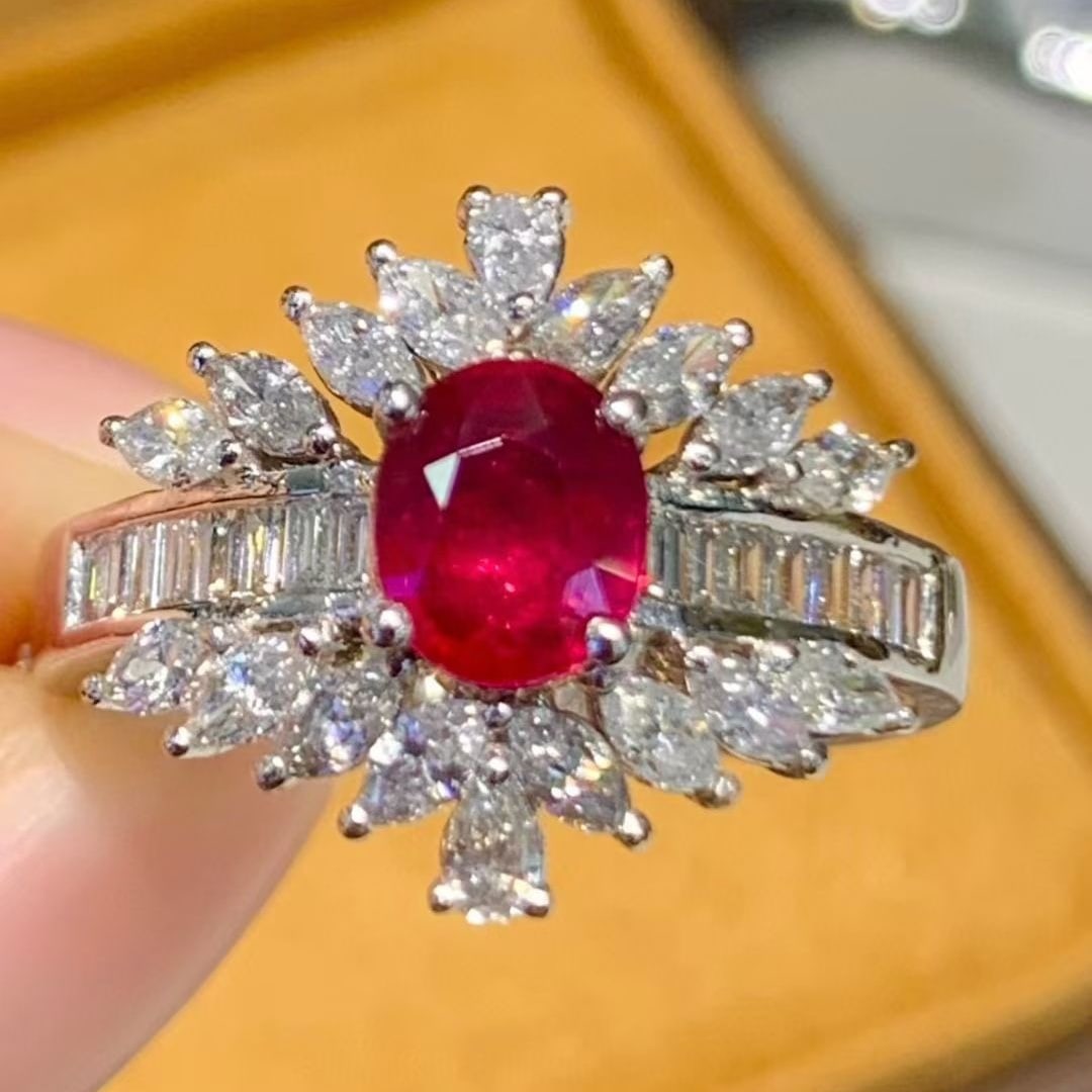 14k Gold 1.15 Ct Natural Ruby & Diamond Ring (1 of 6)