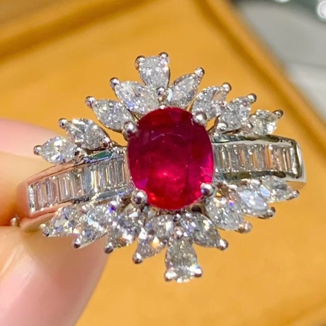 14k Gold 1.15 Ct Natural Ruby & Diamond Ring - 2