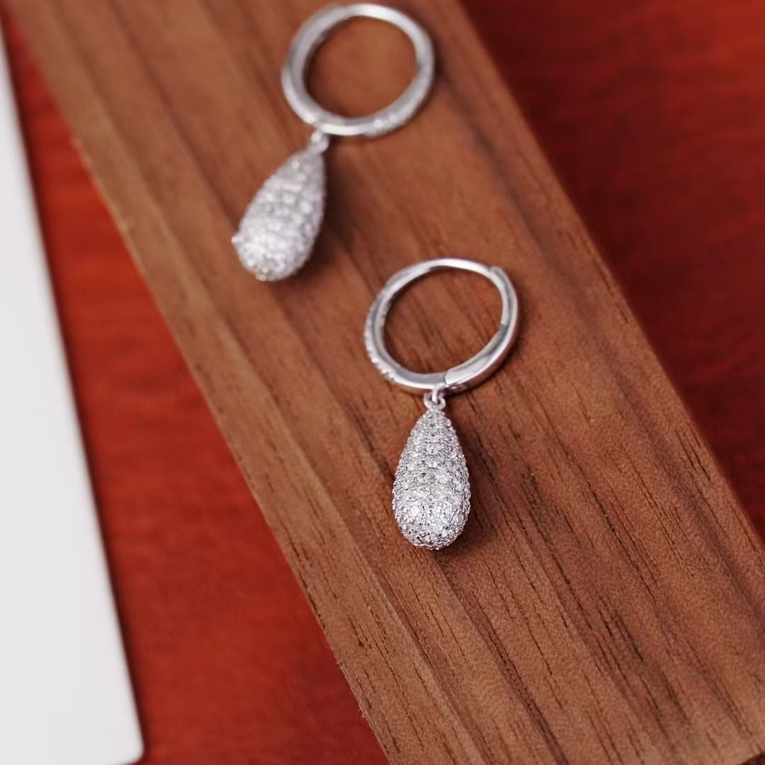 14k Gold 1.1 Ct Natural H Diamond Earrings - 5