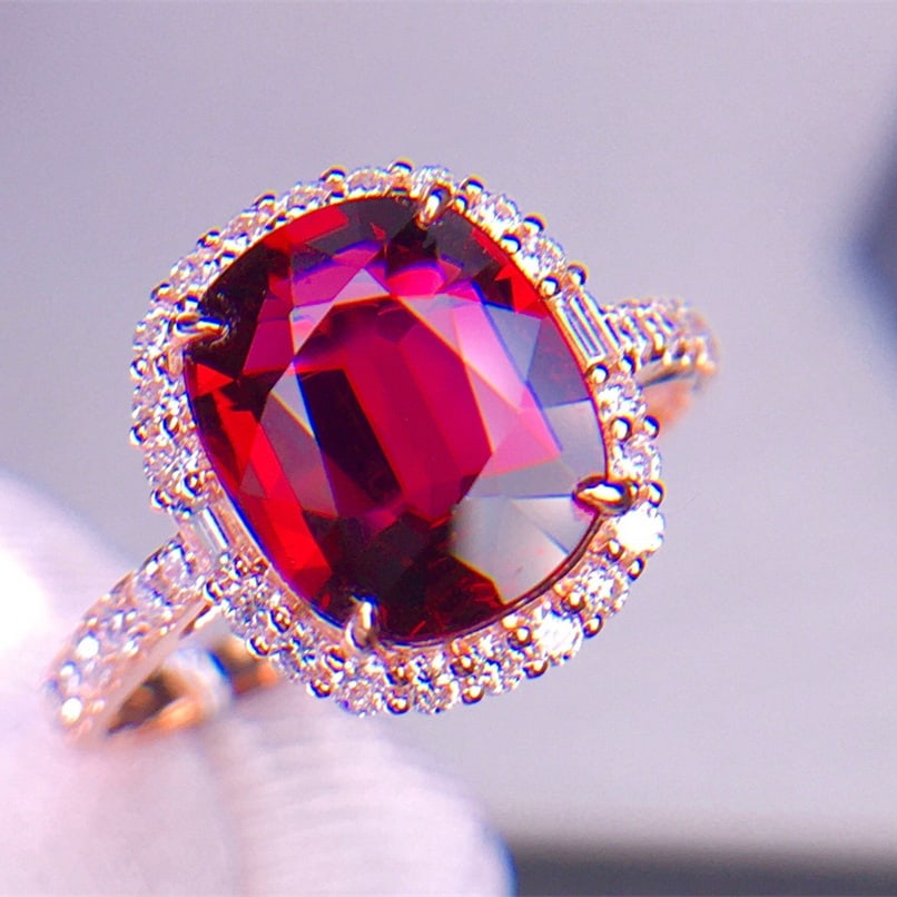 14k Gold 3.2 Ct Natural Tourmaline & Diamond Ring - 4