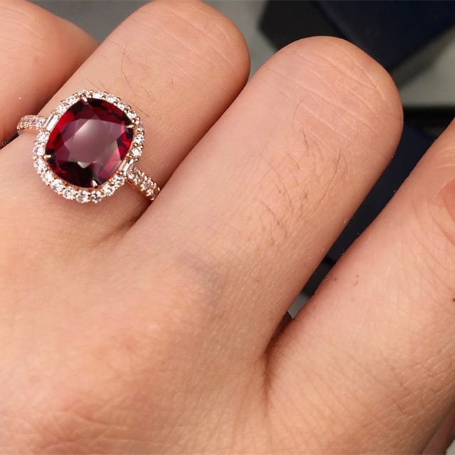 14k Gold 3.2 Ct Natural Tourmaline & Diamond Ring - 6