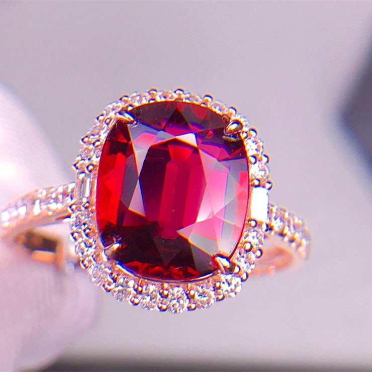 14k Gold 3.2 Ct Natural Tourmaline & Diamond Ring - 7