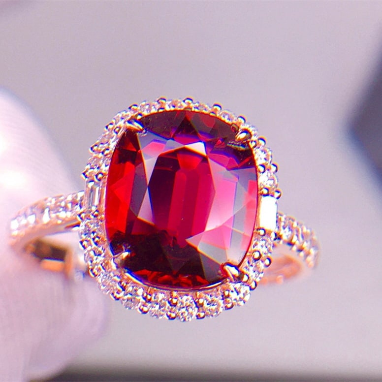 14k Gold 3.2 Ct Natural Tourmaline & Diamond Ring - 8