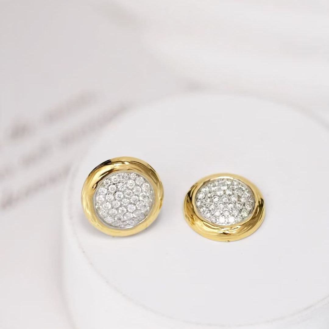 14k Gold 0.76 Ct Natural H Diamond Earrings - 2