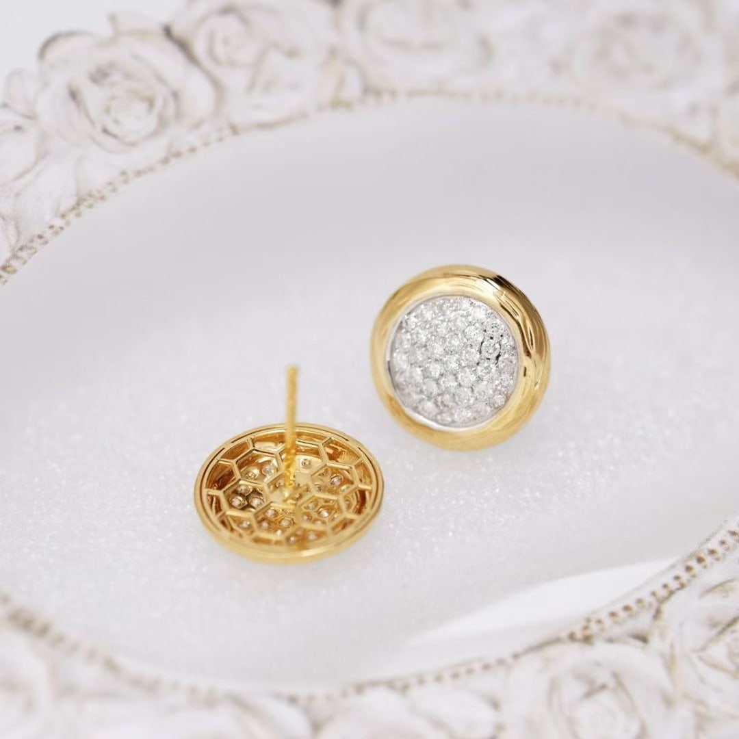 14k Gold 0.76 Ct Natural H Diamond Earrings - 3