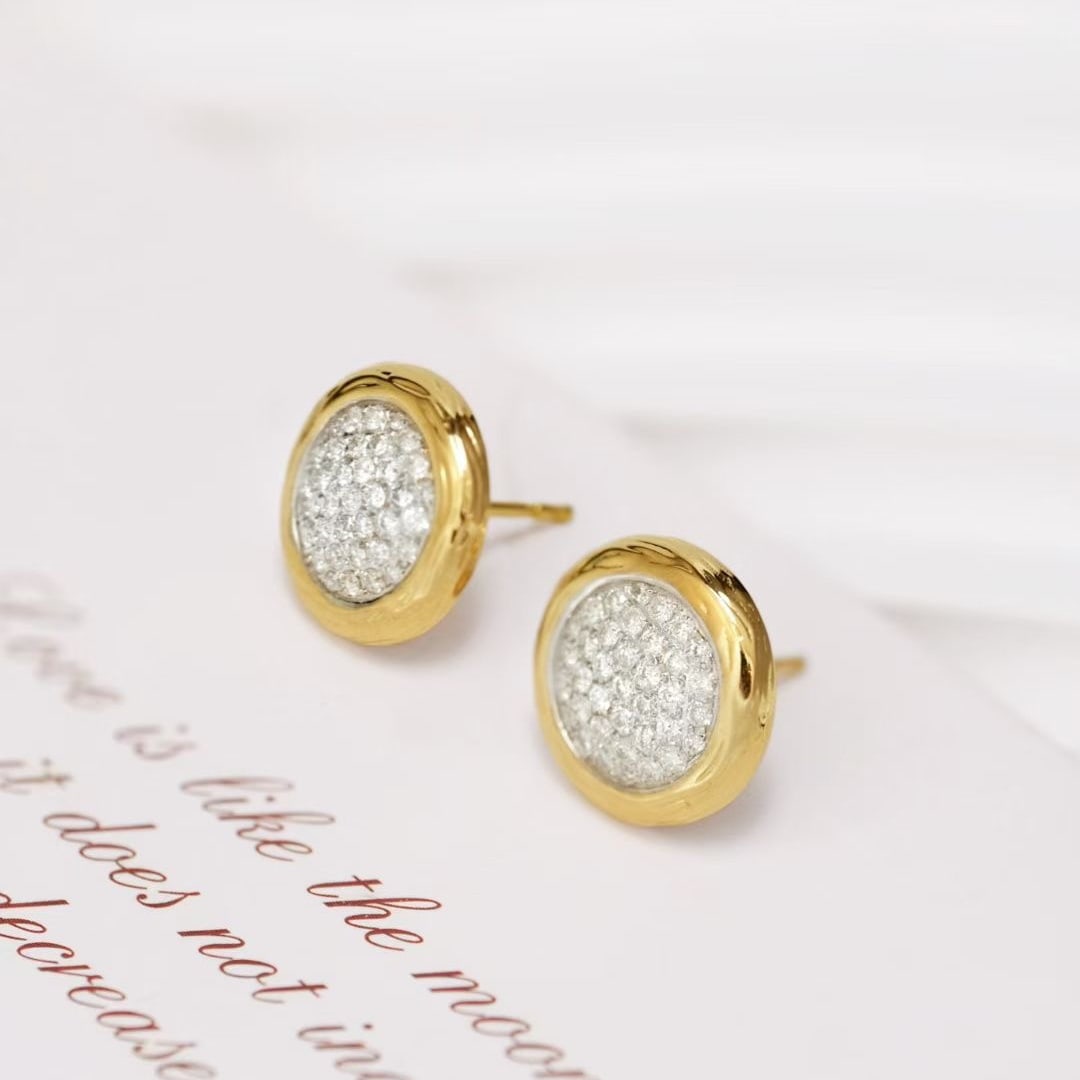 14k Gold 0.76 Ct Natural H Diamond Earrings - 4