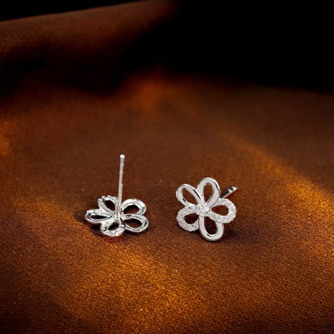 14k Gold 0.18 Ct Natural H Diamond Earrings - 3
