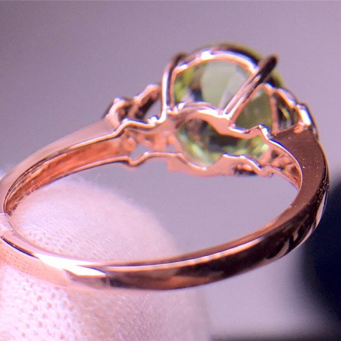 14k Gold 4.1 Ct Natural Tourmaline & Diamond Ring - 5