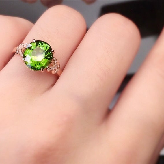 14k Gold 4.1 Ct Natural Tourmaline & Diamond Ring - 6